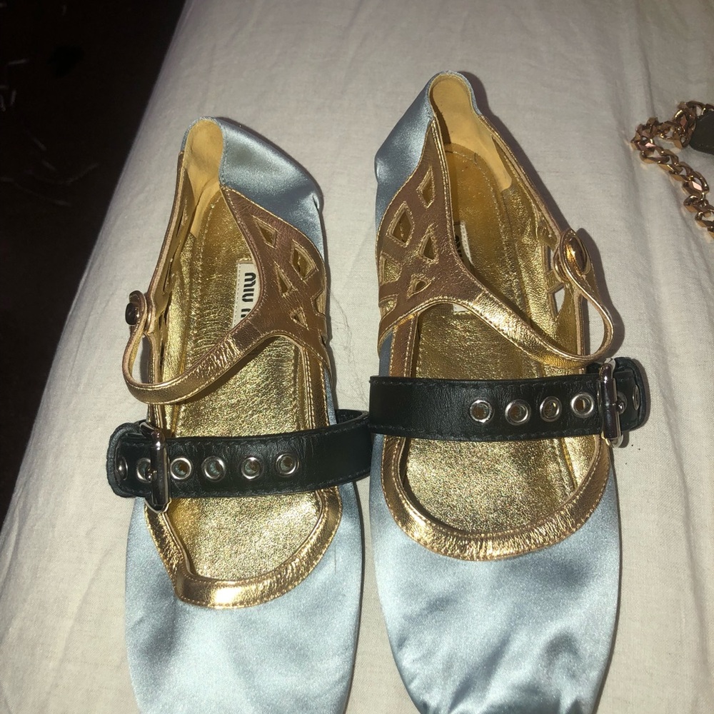 Miu miu belted baller flats